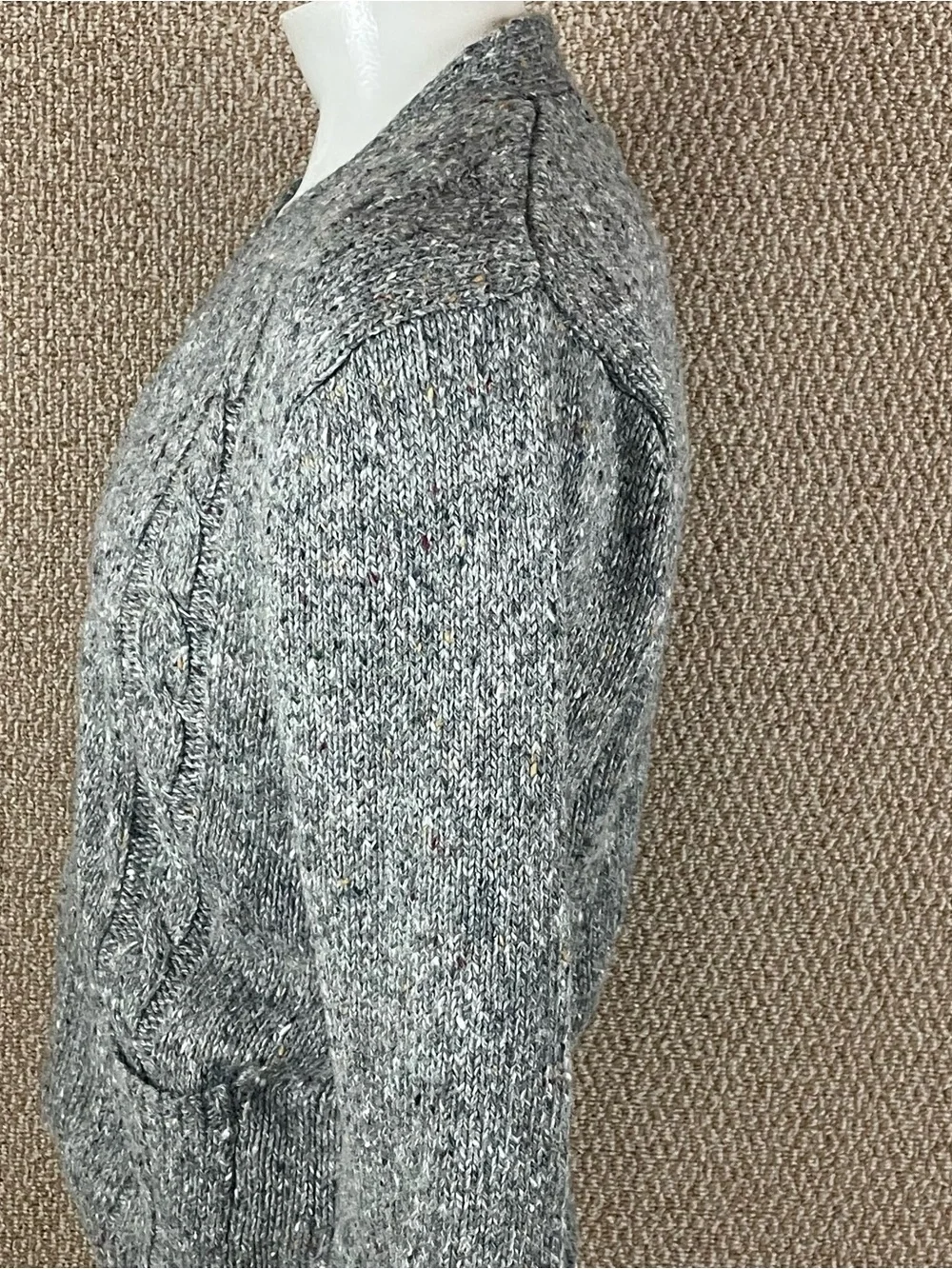 Vintage Cardigan Sweater Men’s Large Wool Donegal Flecked Golf Grandpa 90s B22